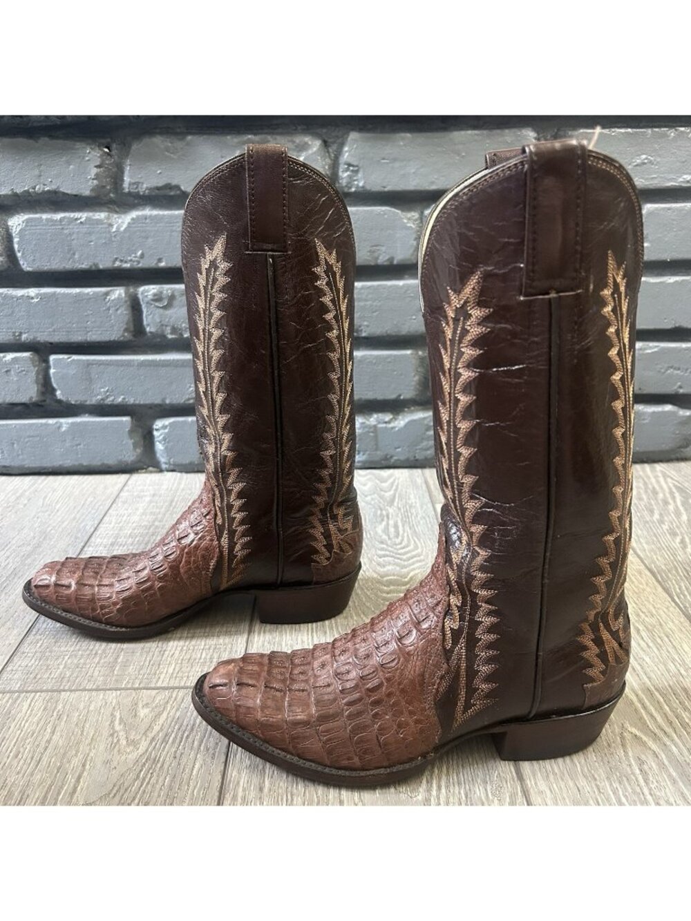 Cowtown Vintage Caiman Triad Western Cowboy Boots Womens 8.5 B